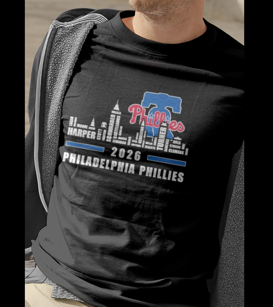 2026 Philadelphia Phillies Harper Philadelphia Skyline T-Shirt