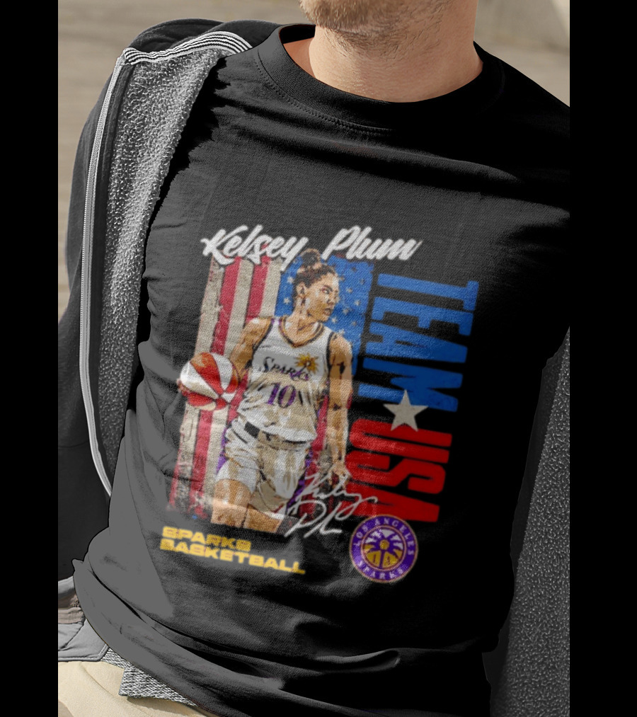 Kelsey Plum Team USA Los Angeles Sparks Basketball Spark T-Shirt
