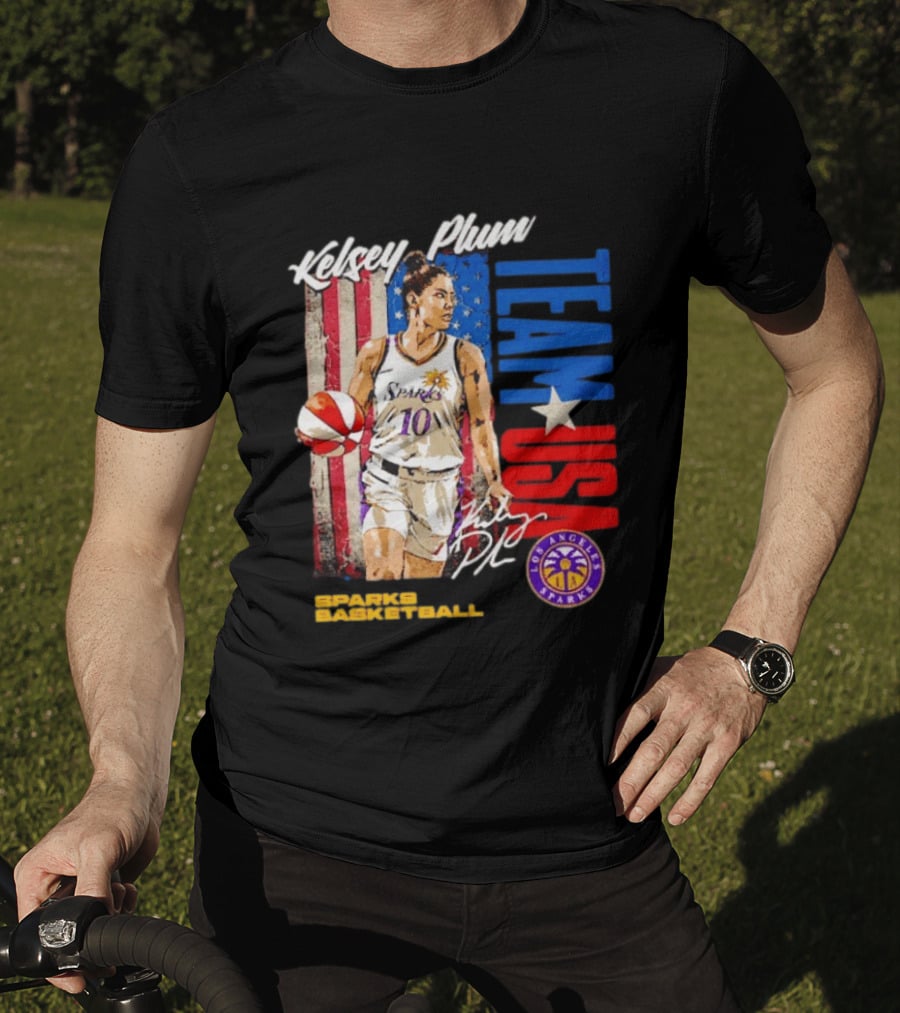 Kelsey Plum Team USA Los Angeles Sparks Basketball Spark T-Shirt