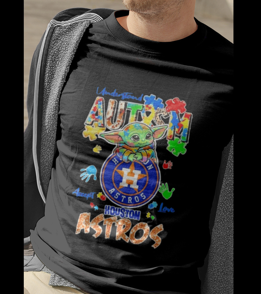 Understanding Autism Baby Yoda Houston Astros Accept Love T-Shirt