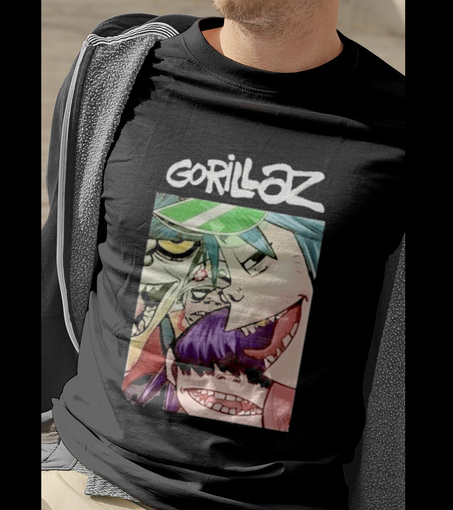 Gorillaz Cartoon Band Characters Art Comic T-Shirt
