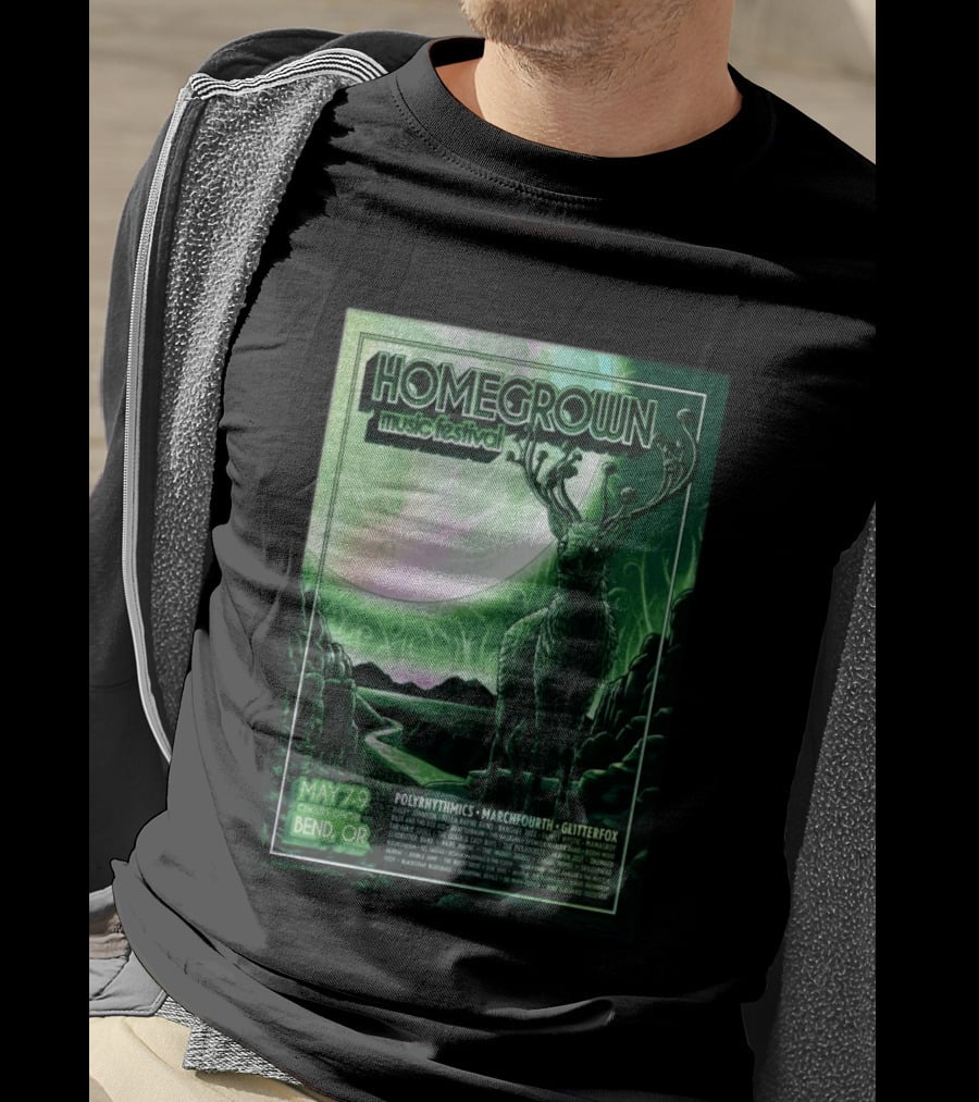 Homegrown Music Festival Bend OR May 7 9 2026 Century Center Polyrhythmics Marchfourth Glitterfox T-Shirt