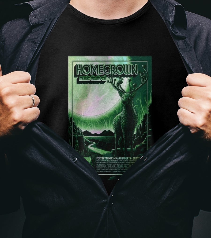 Homegrown Music Festival Bend OR May 7 9 2026 Century Center Polyrhythmics Marchfourth Glitterfox T-Shirt