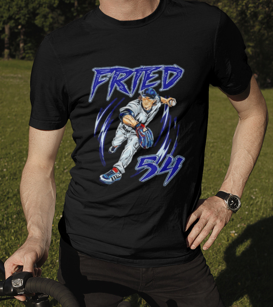 Fried 54 Blue Baseball Player Euphoria T-Shirt