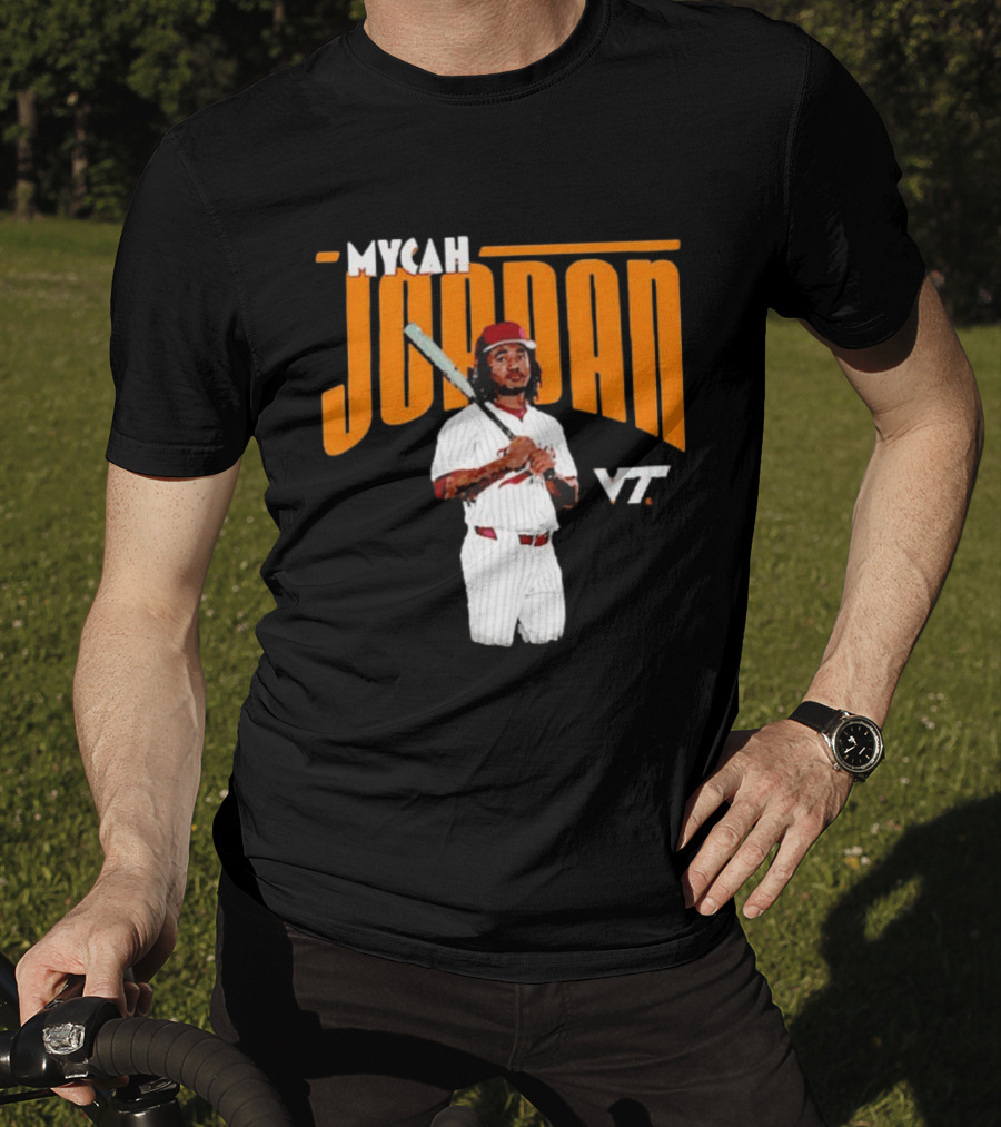 Mycah Jordan VT Baseball Virginia Tech Hokies Player T-Shirt