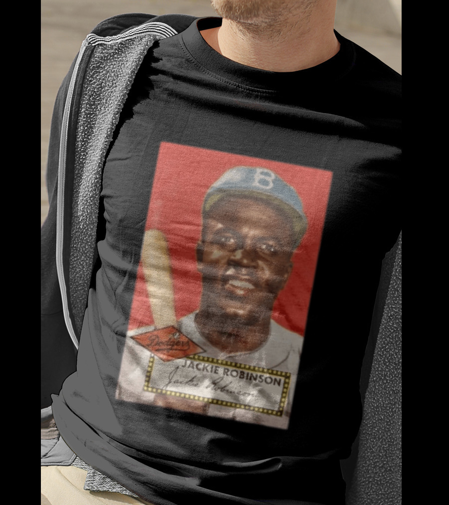 Jackie Robinson 1952 Topps Baseball Dodgers T-Shirt