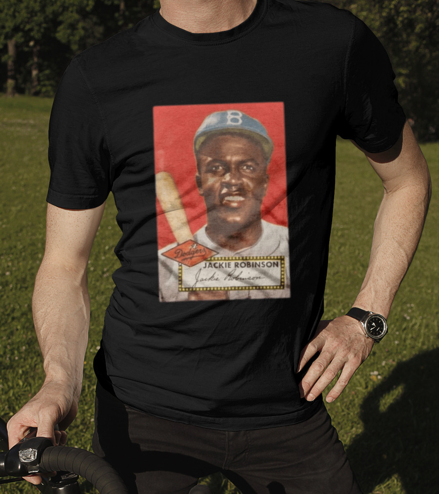 Jackie Robinson 1952 Topps Baseball Dodgers T-Shirt