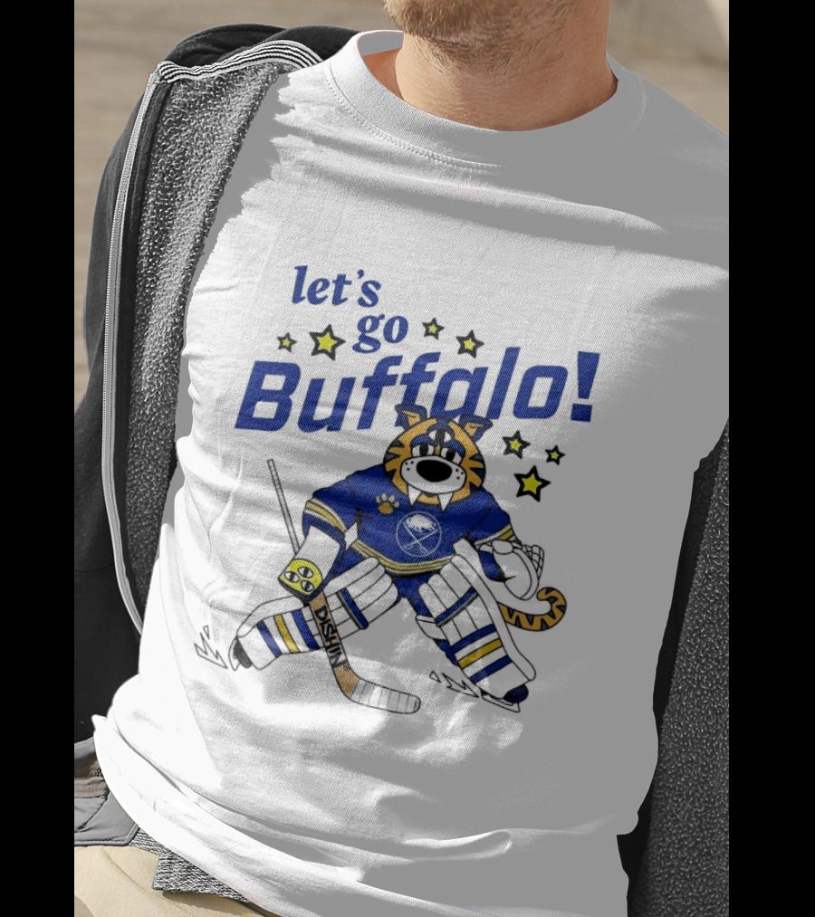 Let's Go Buffalo Sabres Just Dishin' Sabretooth Goalie T-Shirt