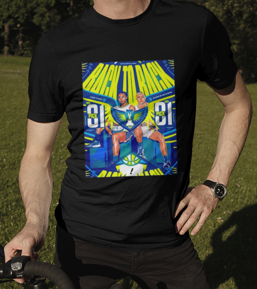 BACK TO BACK Azzi Fudd Paige Bueckers Dallas Wings 2026 1 Pick WNBA Draft T-Shirt