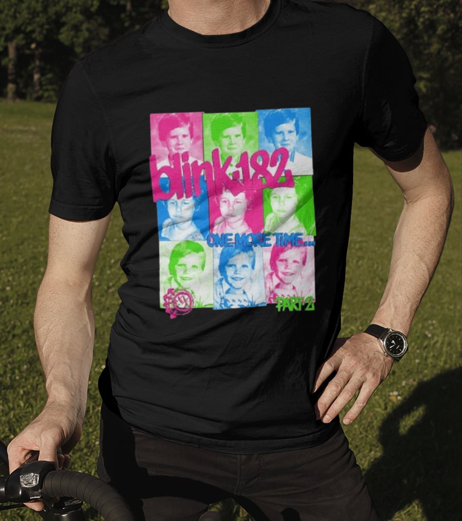 Blink 182 One More Time Tour Part 2 Retro Childhood Photo Collage T-Shirt