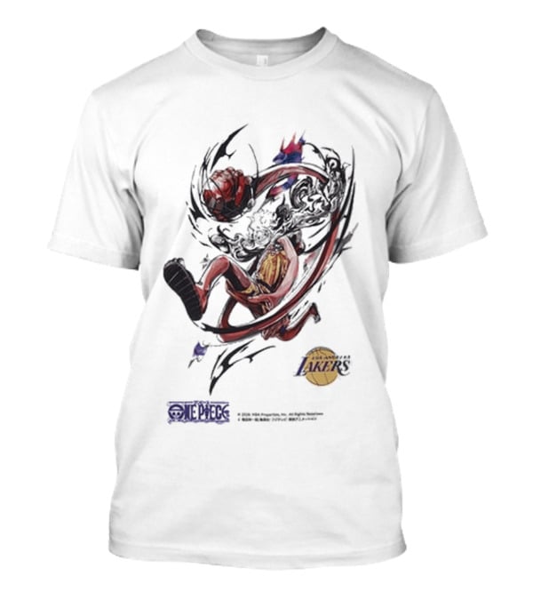 Monkey D Luffy Los Angeles Lakers One Piece NBA 2026 Collaboration 5656 T-Shirt