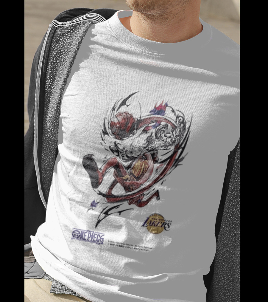 Monkey D Luffy Los Angeles Lakers One Piece NBA 2026 Collaboration 5656 T-Shirt