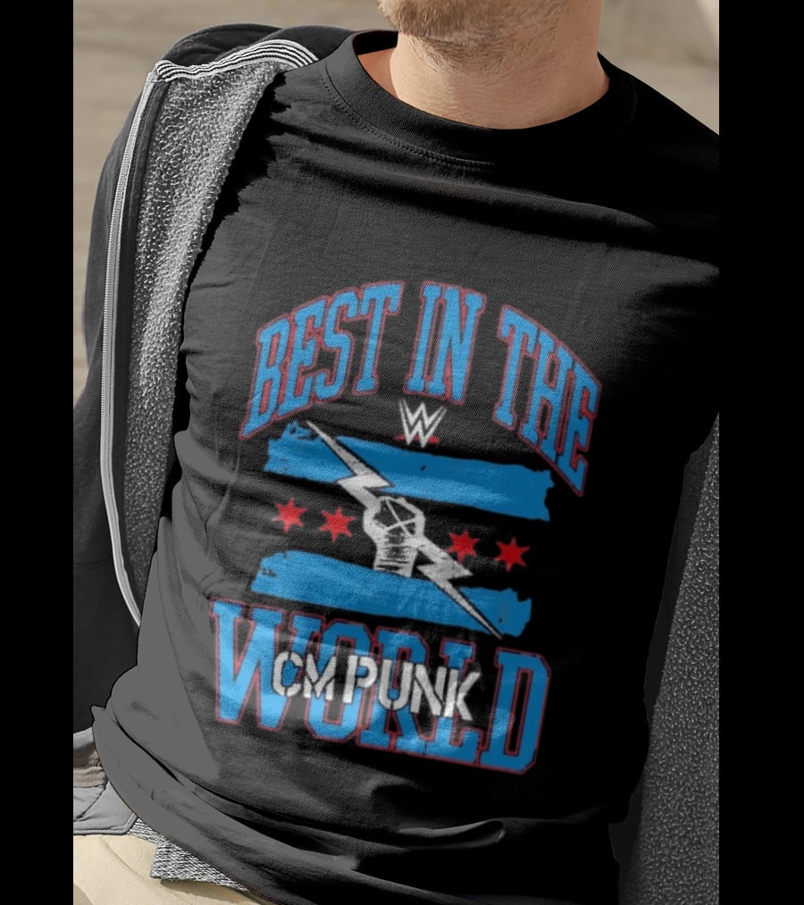 Best In The World CM Punk WWE Flag Lightning Fist T-Shirt