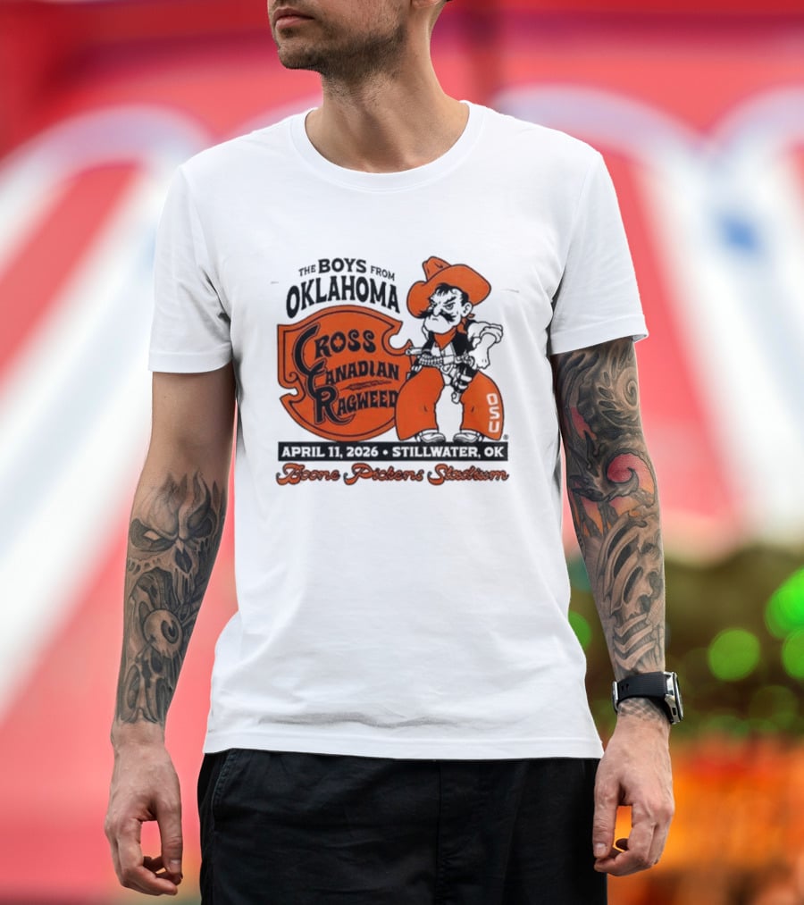 Oklahoma State Cowboys Cross Canadian Ragweed Tour 2026 Stillwater Boone Pickens Stadium T-Shirt