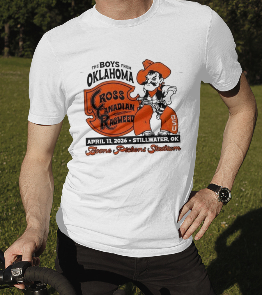 Oklahoma State Cowboys Cross Canadian Ragweed Tour 2026 Stillwater Boone Pickens Stadium T-Shirt