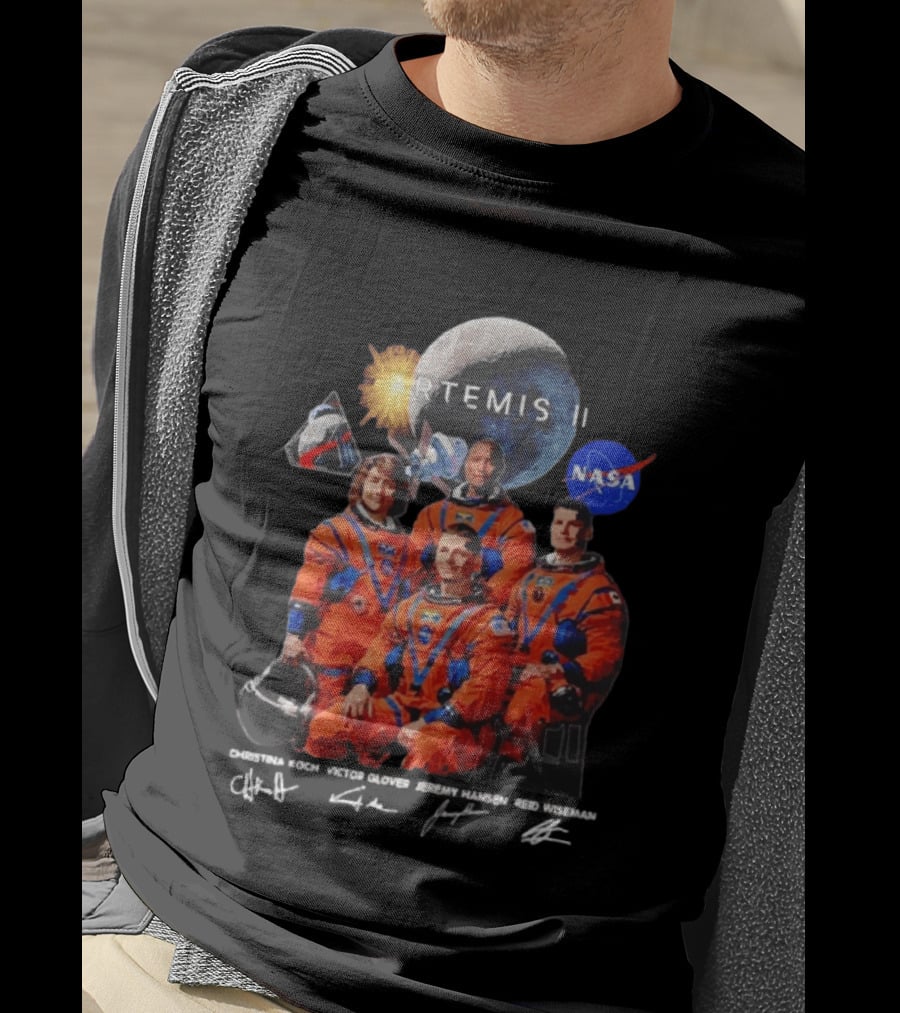 NASA Artemis II Christina Victor Jeremy Reid Astronaut Crew Moon Mission T-Shirt