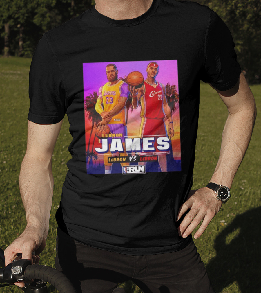 LeBron James Lakers Vs Cleveland The Run NBA Matchup T-Shirt