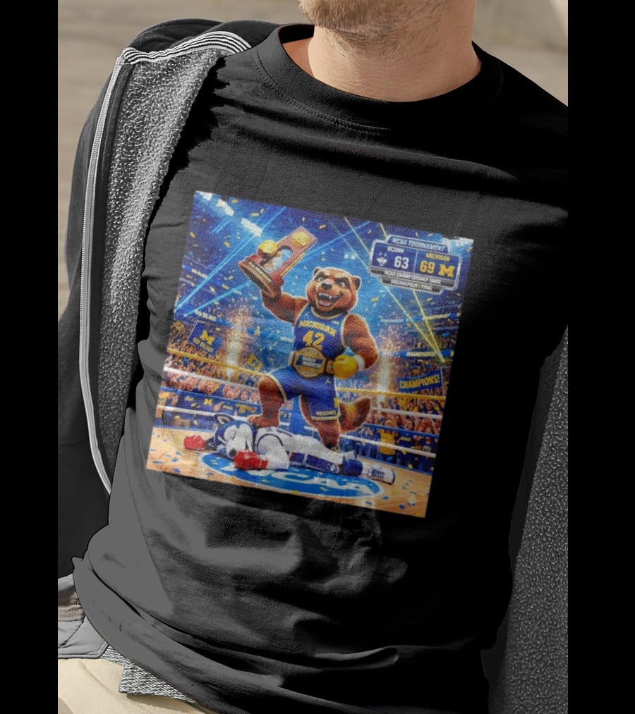 NCAA Tournament Michigan Wolverines Triumph Over Uconn Huskies 69 63 Indianapolis Final T-Shirt