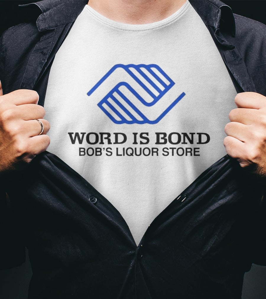Word Is Bond Bob's Liquor Store Boys & Girls Clubs Blue Hands T-Shirt
