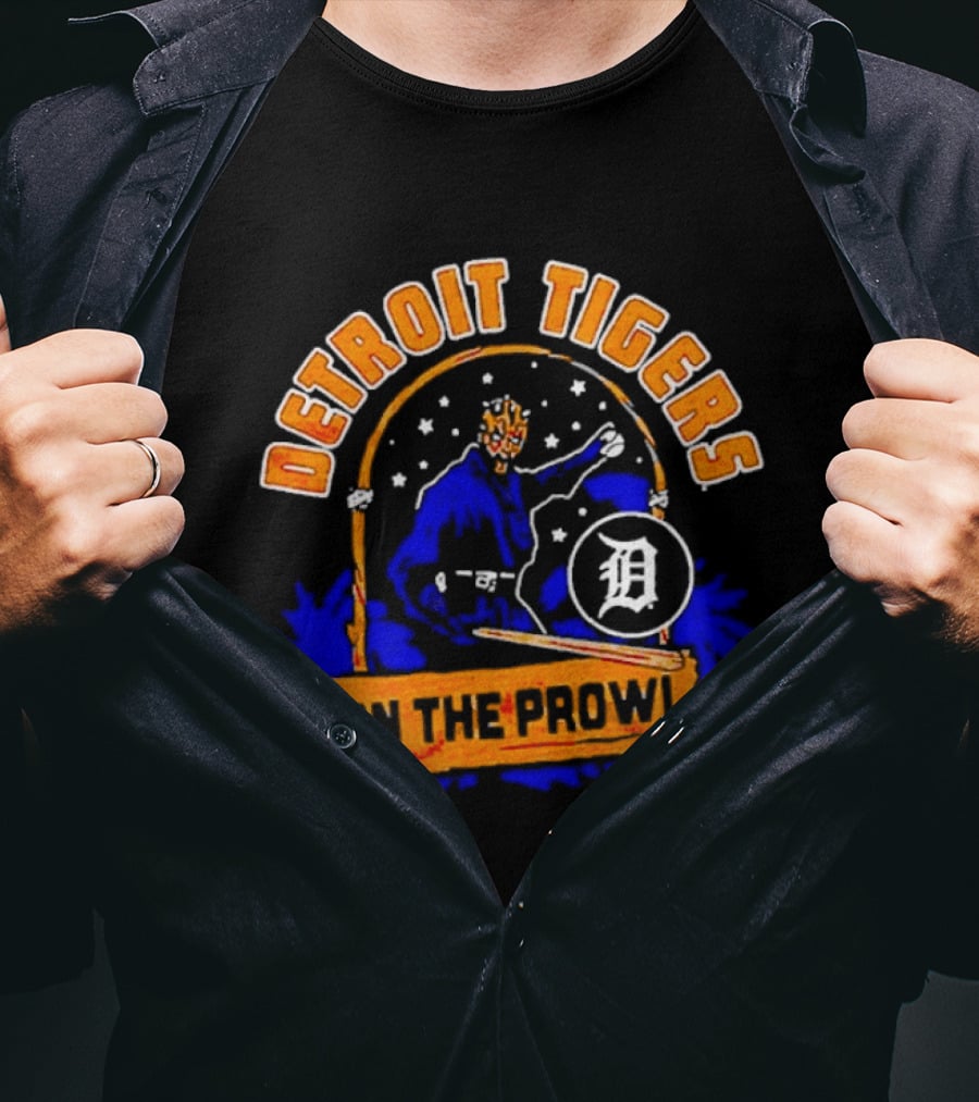 Detroit Tigers On The Prowl Star Wars Baseball Fusion T-Shirt