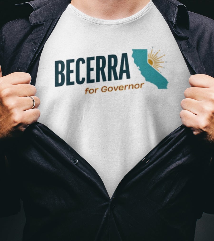 Becerra For Governor California Sunburst Map T-Shirt