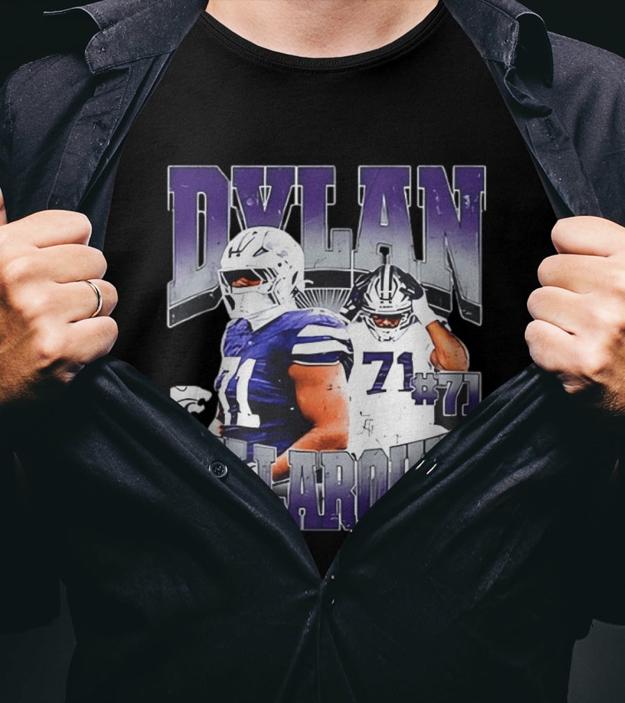 Dylan Villarouel Kansas State Wildcats Football #71 Player T-Shirt
