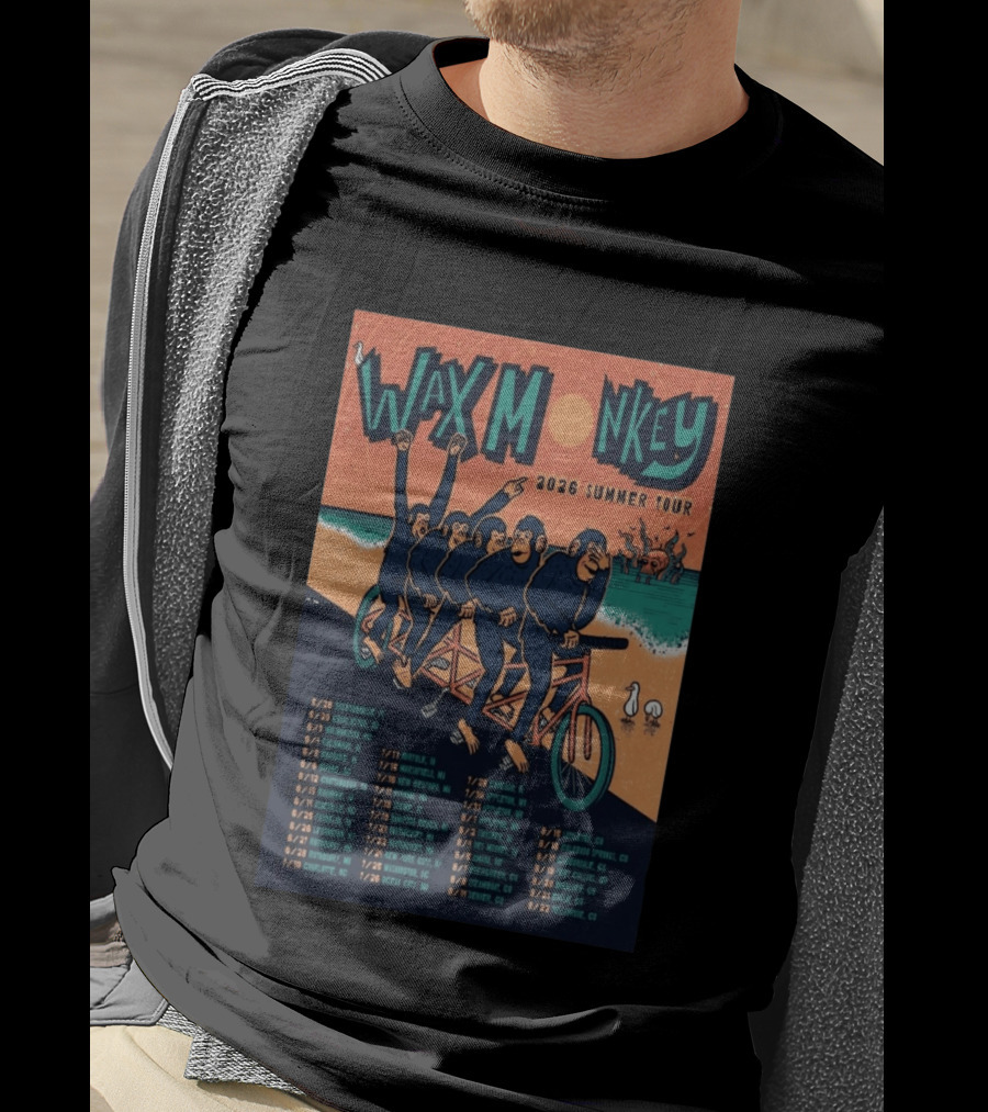 Wax Monkey 2026 Summer Tour Bicycle Monkeys Coastal Cities Concert Dates T-Shirt