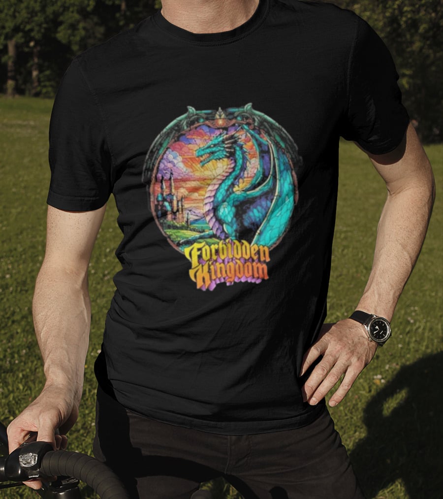 Forbidden Kingdom 2026 Divine Dragon Stained Glass Castle Fantasy T-Shirt