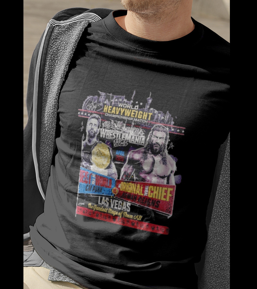 WrestleMania 42 Vegas World Heavyweight CM Punk Vs Roman Reigns T-Shirt
