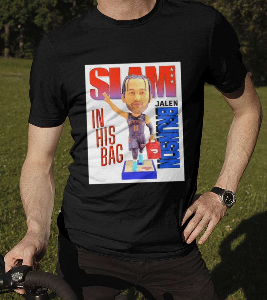 Slam Jalen Brunson New York Knicks In His Bag Big Bobblehead T-Shirt