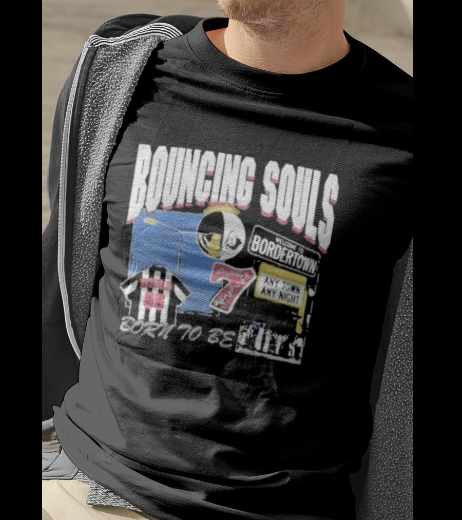 Bouncing Souls Born To Be Collage Highway New Jersey 77 T-Shirt