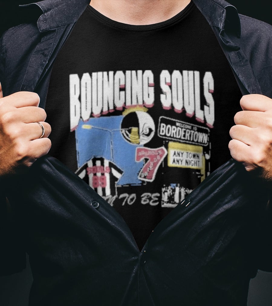 Bouncing Souls Born To Be Collage Highway New Jersey 77 T-Shirt