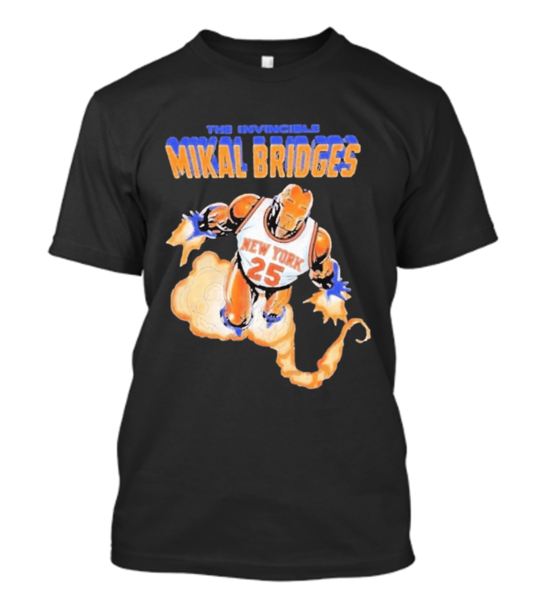 New York Knicks Mikal Bridges Iron Man 25 The Invincible T-Shirt
