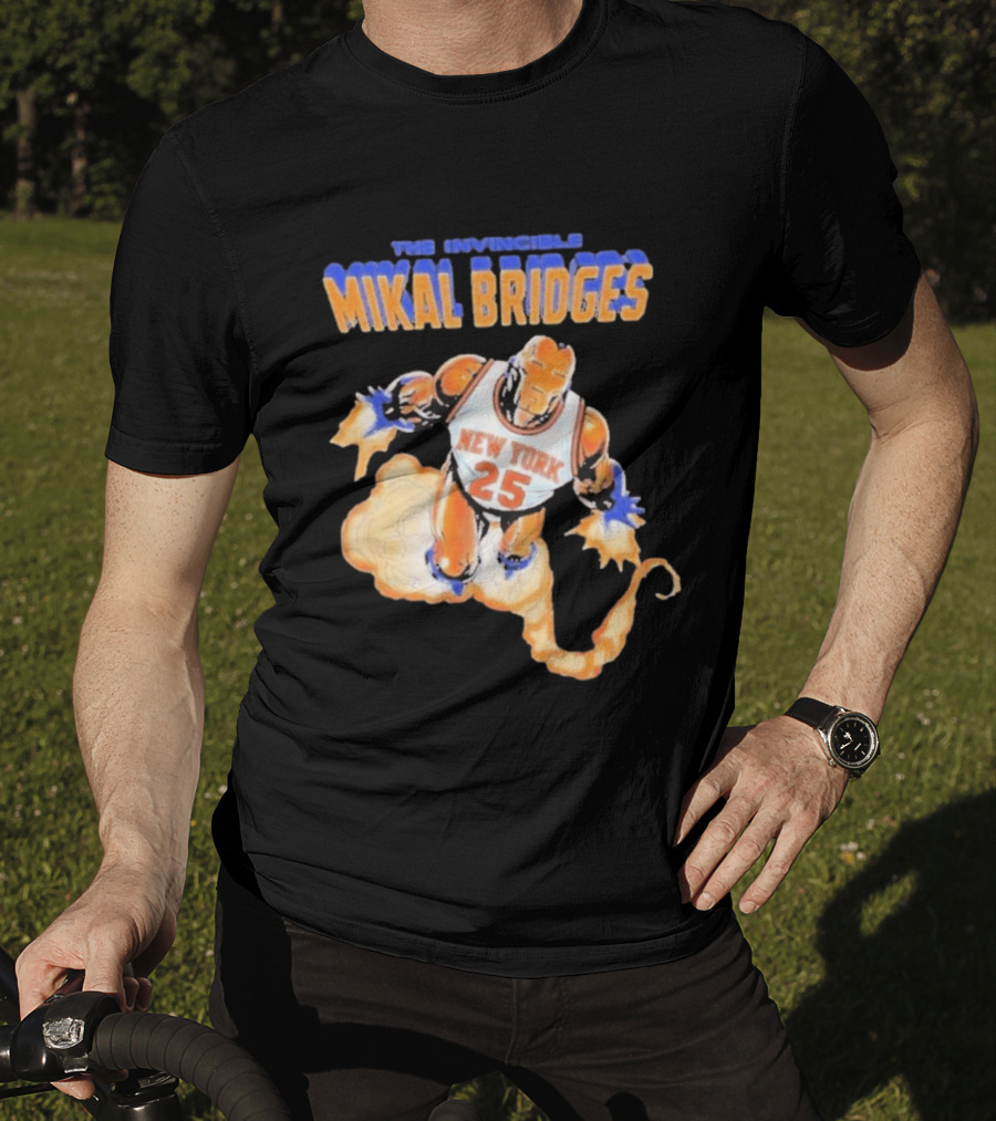New York Knicks Mikal Bridges Iron Man 25 The Invincible T-Shirt