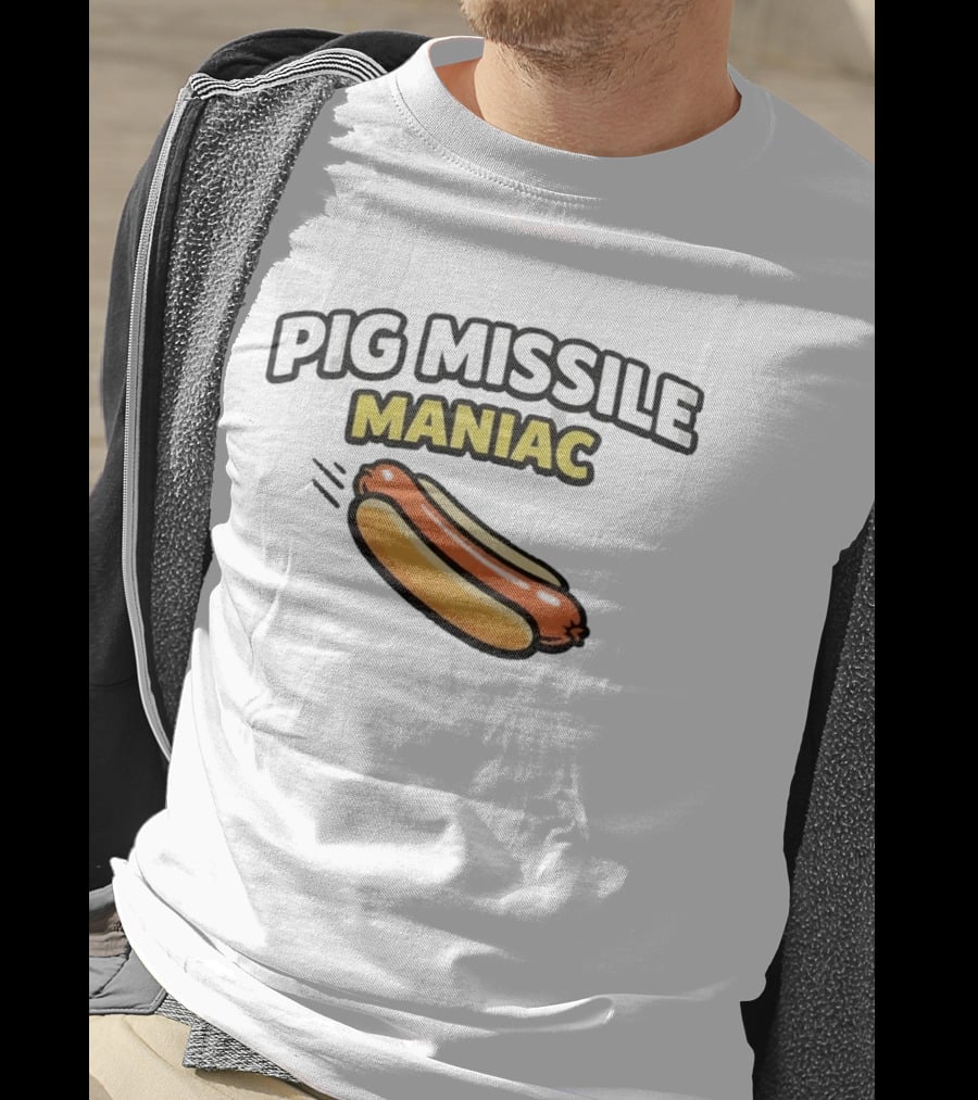 Pig Missile Maniac Hot Dog T-Shirt