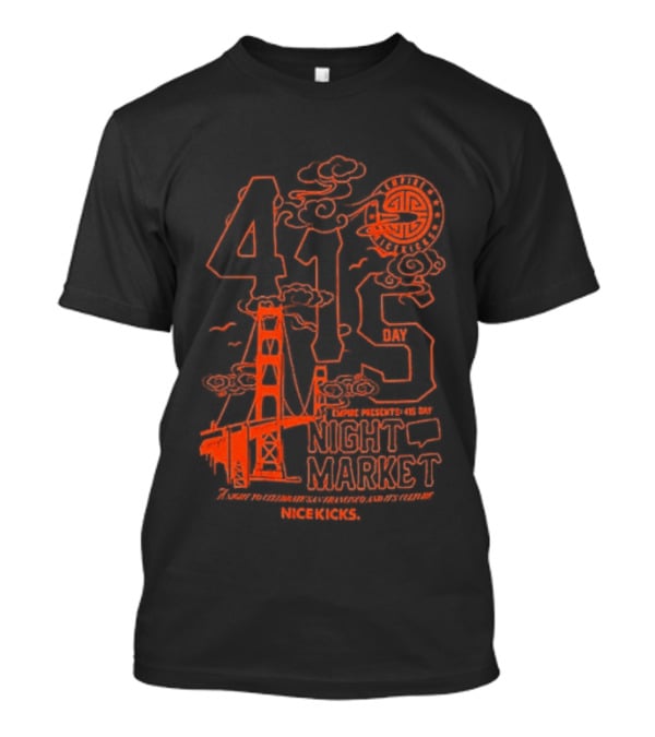 415 San Francisco Golden Gate Bridge Night Market Cityscape T-Shirt