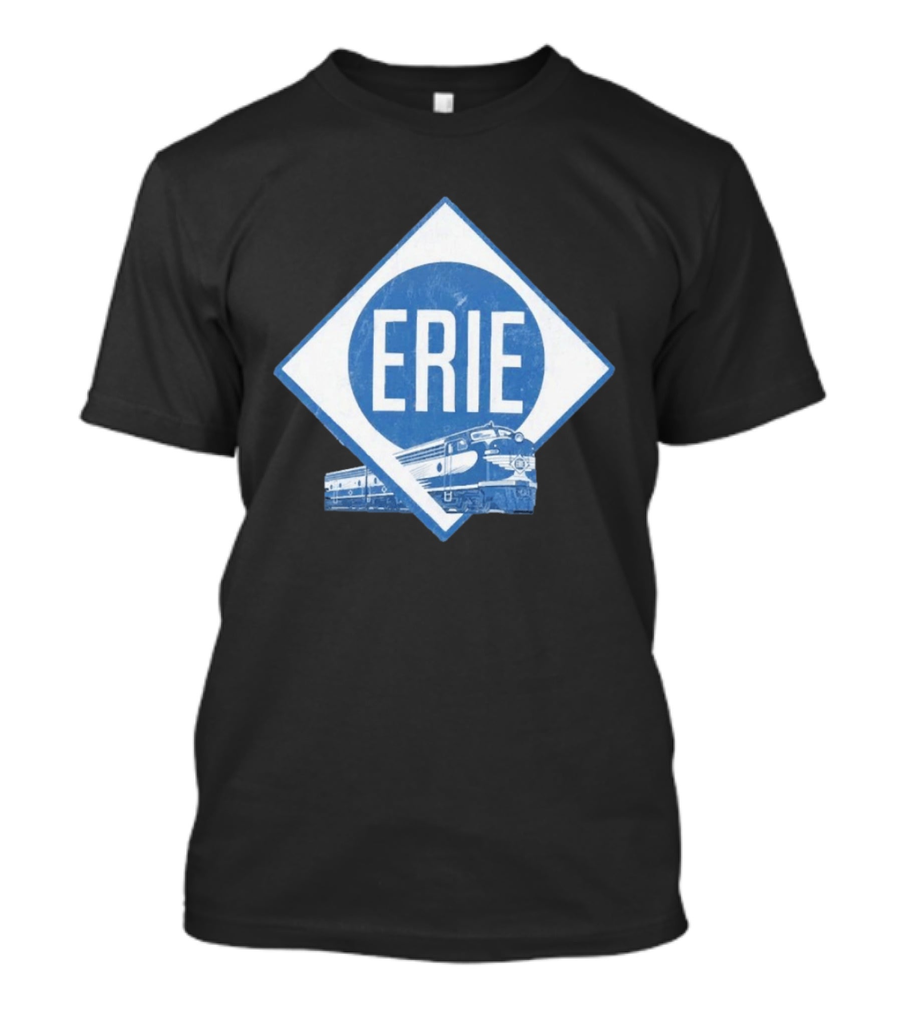 Erie Railway Train Vintage Blue T-Shirt