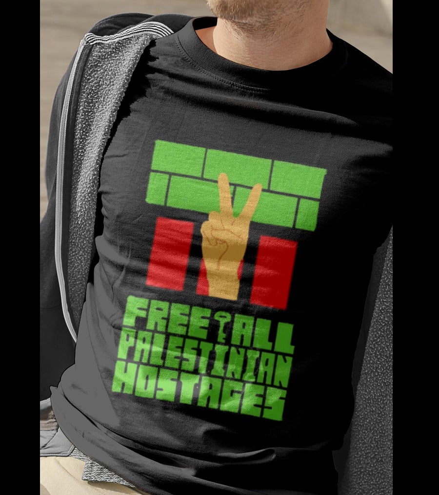 Celebrate Freedom Free All Palestinian Hostages Victory Hand T-Shirt
