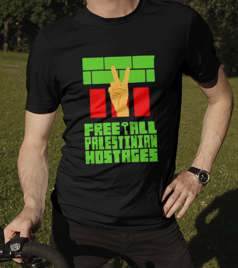 Celebrate Freedom Free All Palestinian Hostages Victory Hand T-Shirt