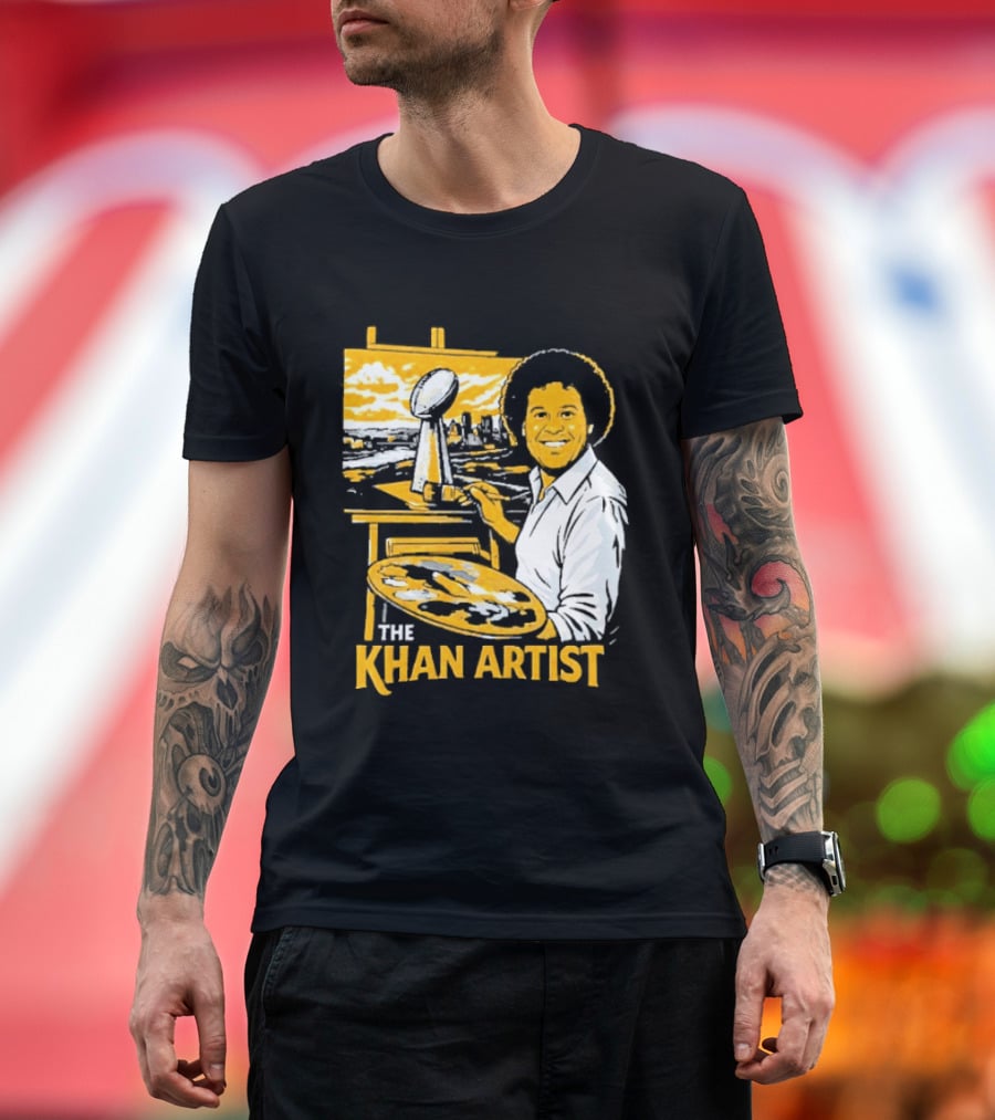The Khan Artist Pittsburgh Draft Football Trophy Painter T-Shirt