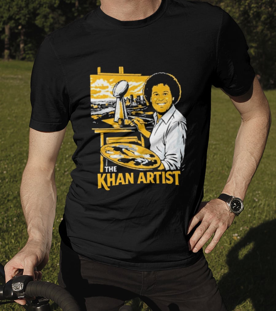 The Khan Artist Pittsburgh Draft Football Trophy Painter T-Shirt