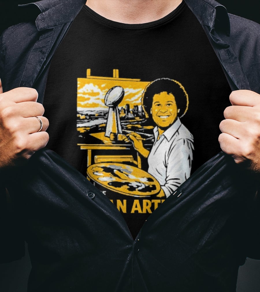 The Khan Artist Pittsburgh Draft Football Trophy Painter T-Shirt