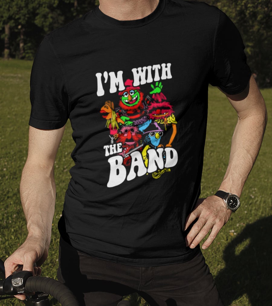 I'm With The Band Muppet Characters Colorful Collage T-Shirt