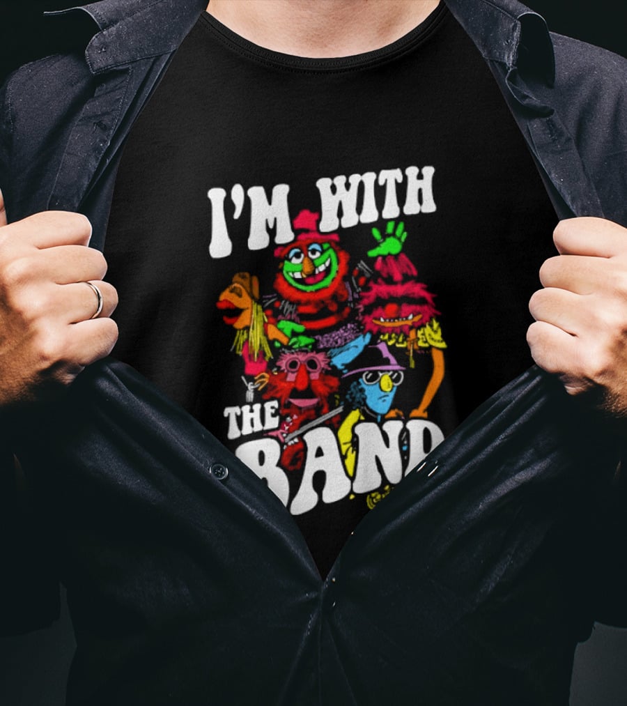 I'm With The Band Muppet Characters Colorful Collage T-Shirt