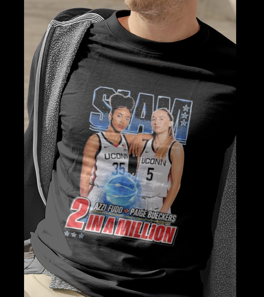 UConn Basketball Stars Paige Bueckers Azzi Fudd SLAM Two In A Million T-Shirt