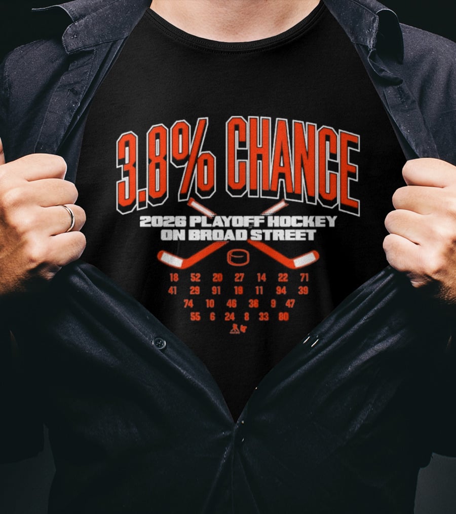 3.8% Chance 2023 Playoff Hockey On Broad Street T-Shirt