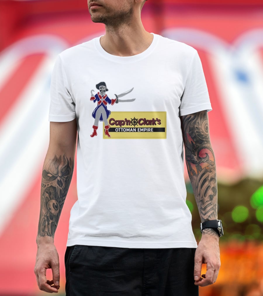 Cap'n Clark's Ottoman Empire Pirate With Crossed Swords T-Shirt