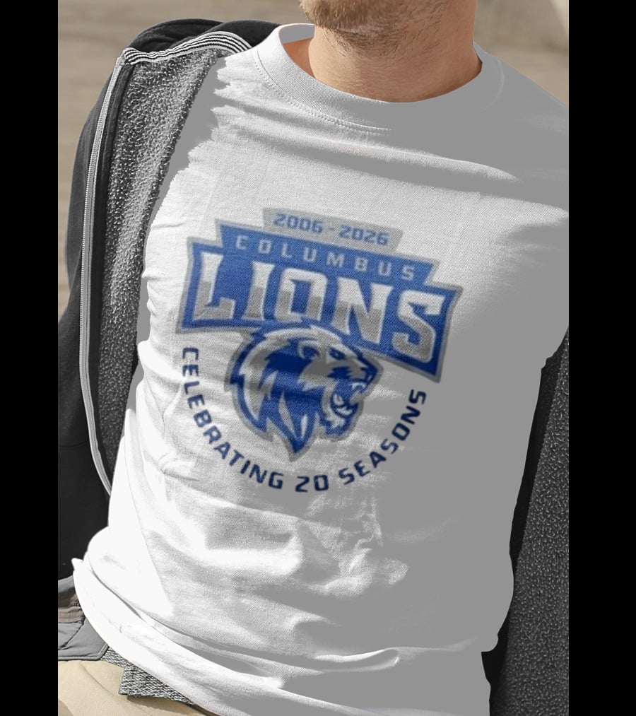 Columbus Lions Celebrating 20 Seasons 2006 2026 T-Shirt