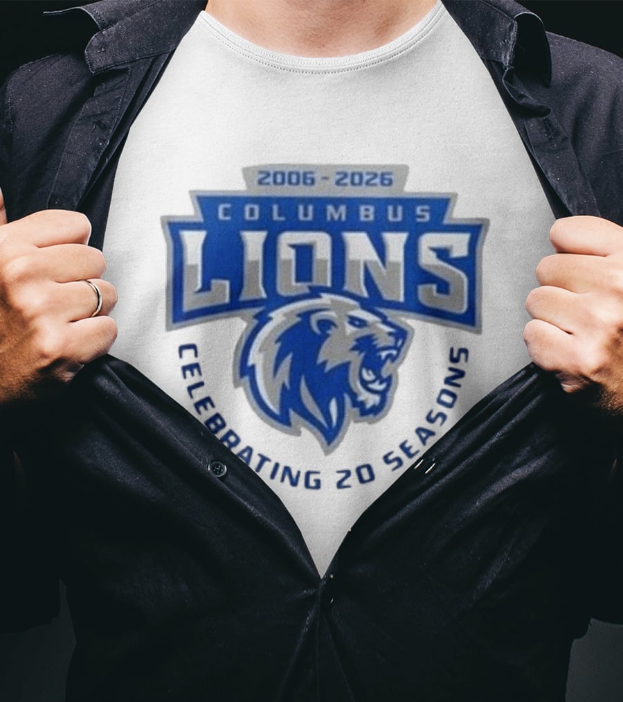 Columbus Lions Celebrating 20 Seasons 2006 2026 T-Shirt