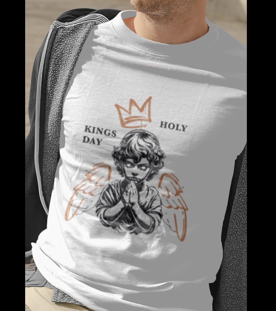 Dirty Workz Holy Kingsday The Saints Netherlands 2026 Angel With Crown And Wings T-Shirt